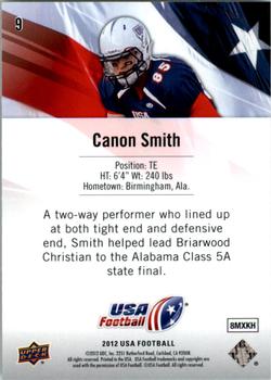 2012 Upper Deck USA Football #9 Canon Smith Back