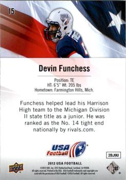 2012 Upper Deck USA Football #15 Devin Funchess Back