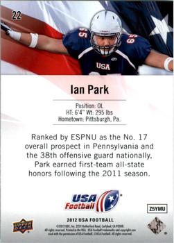 2012 Upper Deck USA Football #22 Ian Park Back