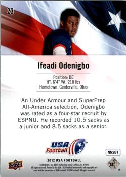2012 Upper Deck USA Football #23 Ifeadi Odenigbo Back