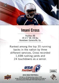2012 Upper Deck USA Football #25 Imani Cross Back