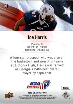 2012 Upper Deck USA Football #31 Joe Harris Back