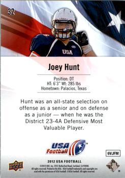 2012 Upper Deck USA Football #32 Joey Hunt Back