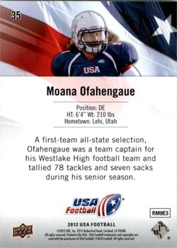 2012 Upper Deck USA Football #35 Moana Ofahengaue Back