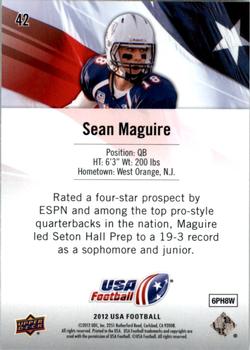 2012 Upper Deck USA Football #42 Sean Maguire Back