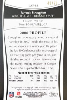 2009 Bowman Draft Picks #LAP-SS Sammie Stroughter Back