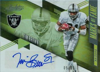 2016 Panini Absolute - Marks Of Fame Autographs Numbers #7 Tim Brown Front