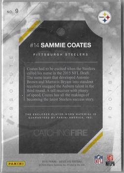 2016 Panini Absolute - Catching Fire Materials #9 Sammie Coates Back
