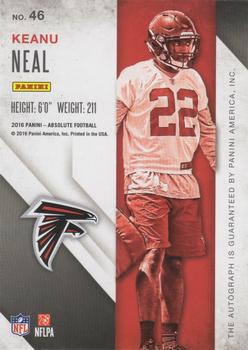 2016 Panini Absolute - Rook Ink Silver #46 Keanu Neal Back