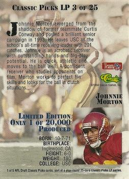 1994 Classic NFL Draft - Classic Picks #LP3 Johnnie Morton Back