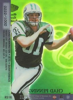 2000 Collector's Edge Masters - Sentinel Rookies Gold #RS16 Chad Pennington Back