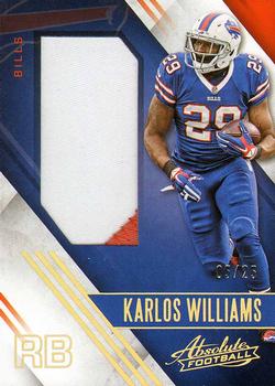 2016 Panini Absolute - Absolute Jersey Patches Veterans #4 Karlos Williams Front
