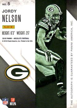2016 Panini Absolute - Iconic Ink #5 Jordy Nelson Back