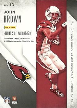 2016 Panini Absolute - Iconic Ink #13 John Brown Back