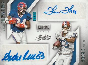 2016 Panini Absolute - Iconic Ink Dual Autographs #3 Andre Reed / Thurman Thomas Front