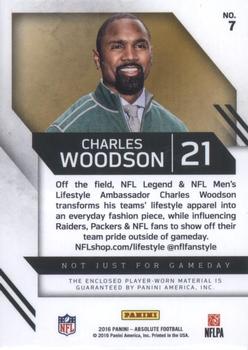 2016 Panini Absolute - NFL Lifestyle Materials #7 Charles Woodson Back