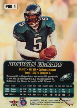 2001 NFLPA Player of the Day #POD-1 Donovan McNabb Back