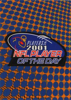2001 NFLPA Player of the Day #NNO Checklist Front