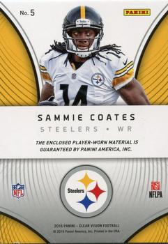 2016 Panini Clear Vision - Clear Vision Mega Jersey #5 Sammie Coates Back
