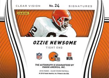2016 Panini Clear Vision - Clear Vision Signatures #24 Ozzie Newsome Back