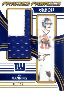 2016 Panini Clear Vision - Framed Fabrics Prime #1 Eli Manning Front