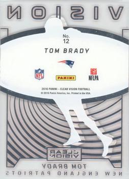 2016 Panini Clear Vision - Vision Red #12 Tom Brady Back