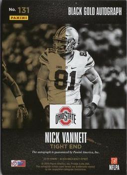 2016 Panini Black Gold Collegiate - FB Autographs #131 Nick Vannett Back