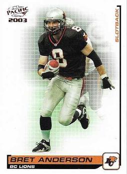 2003 Pacific  CFL - Red #1 Bret Anderson Front