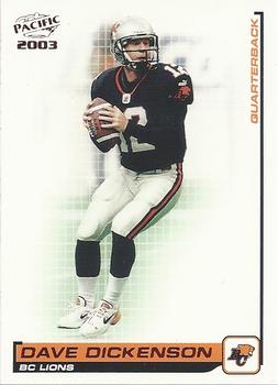 2003 Pacific  CFL - Red #5 Dave Dickenson Front