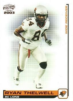 2003 Pacific  CFL - Red #12 Ryan Thelwell Front