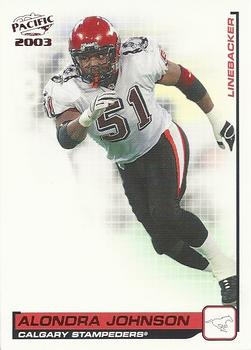 2003 Pacific  CFL - Red #20 Alondra Johnson Front