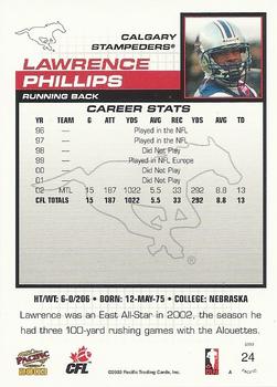 2003 Pacific  CFL - Red #24 Lawrence Phillips Back
