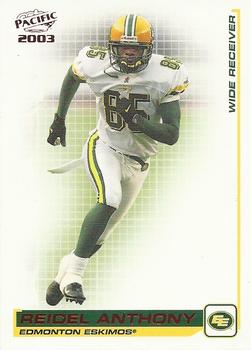 2003 Pacific  CFL - Red #25 Reidel Anthony Front