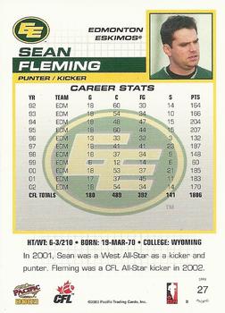 2003 Pacific  CFL - Red #27 Sean Fleming Back