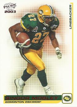2003 Pacific  CFL - Red #30 Singor Mobley Front