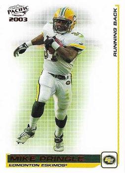 2003 Pacific  CFL - Red #33 Mike Pringle Front