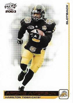 2003 Pacific  CFL - Red #39 Archie Amerson Front