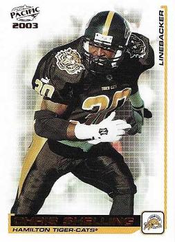2003 Pacific  CFL - Red #47 Chris Shelling Front