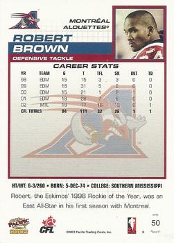 2003 Pacific  CFL - Red #50 Robert Brown Back