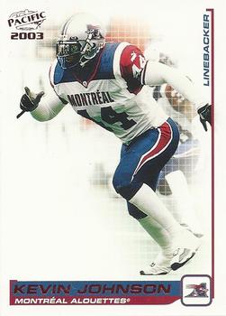 2003 Pacific  CFL - Red #56 Kevin Johnson Front