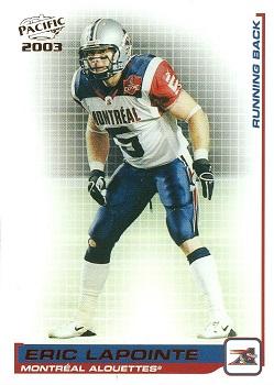 2003 Pacific  CFL - Red #57 Eric Lapointe Front