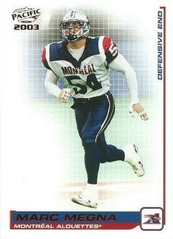 2003 Pacific  CFL - Red #58 Marc Megna Front