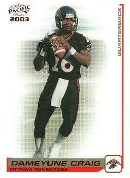 2003 Pacific  CFL - Red #62 Dameyune Craig Front