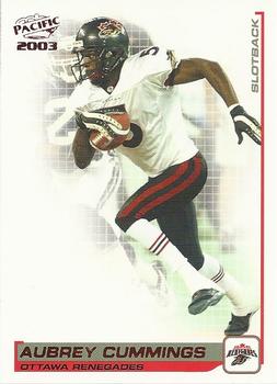 2003 Pacific  CFL - Red #64 Aubrey Cummings Front