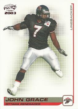 2003 Pacific  CFL - Red #66 John Grace Front