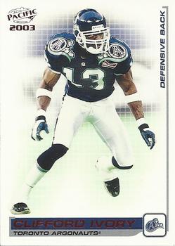 2003 Pacific  CFL - Red #87 Clifford Ivory Front