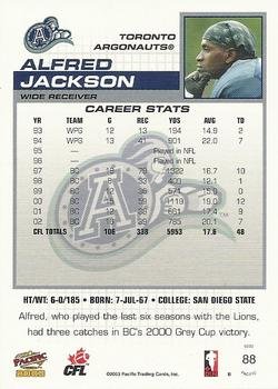 2003 Pacific  CFL - Red #88 Alfred Jackson Back