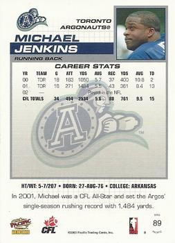 2003 Pacific  CFL - Red #89 Michael Jenkins Back