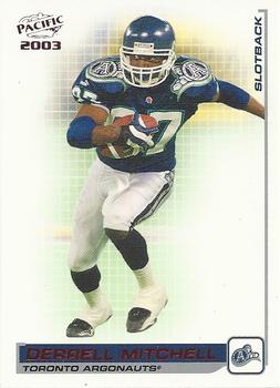 2003 Pacific  CFL - Red #91 Derrell Mitchell Front