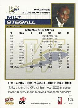 2003 Pacific  CFL - Red #109 Milt Stegall Back